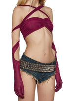 Celestial Haze Wrap Top – Red