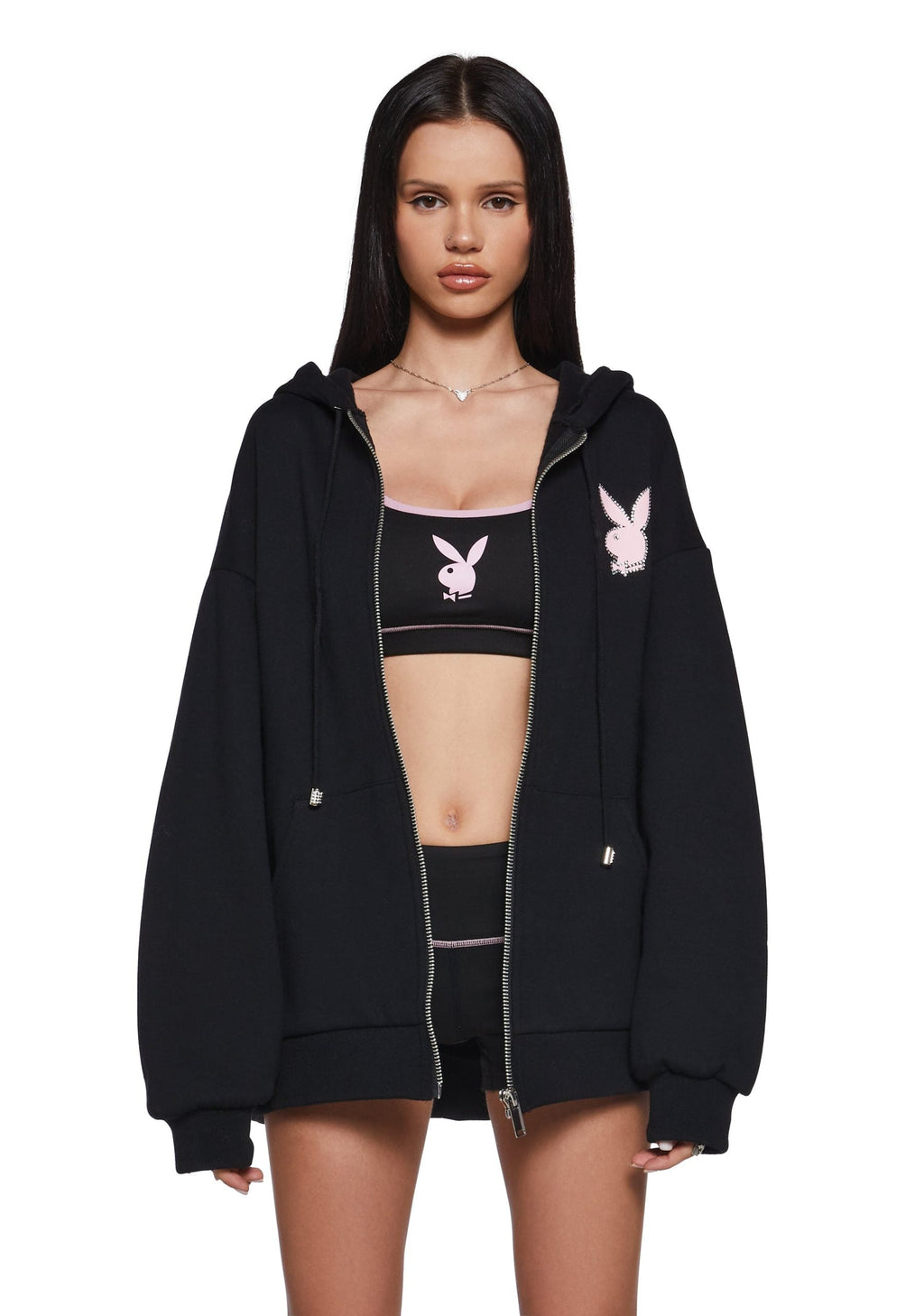 Flirt More Zip-Up Hoodie