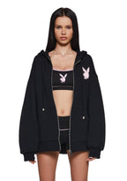 Flirt More Zip-Up Hoodie