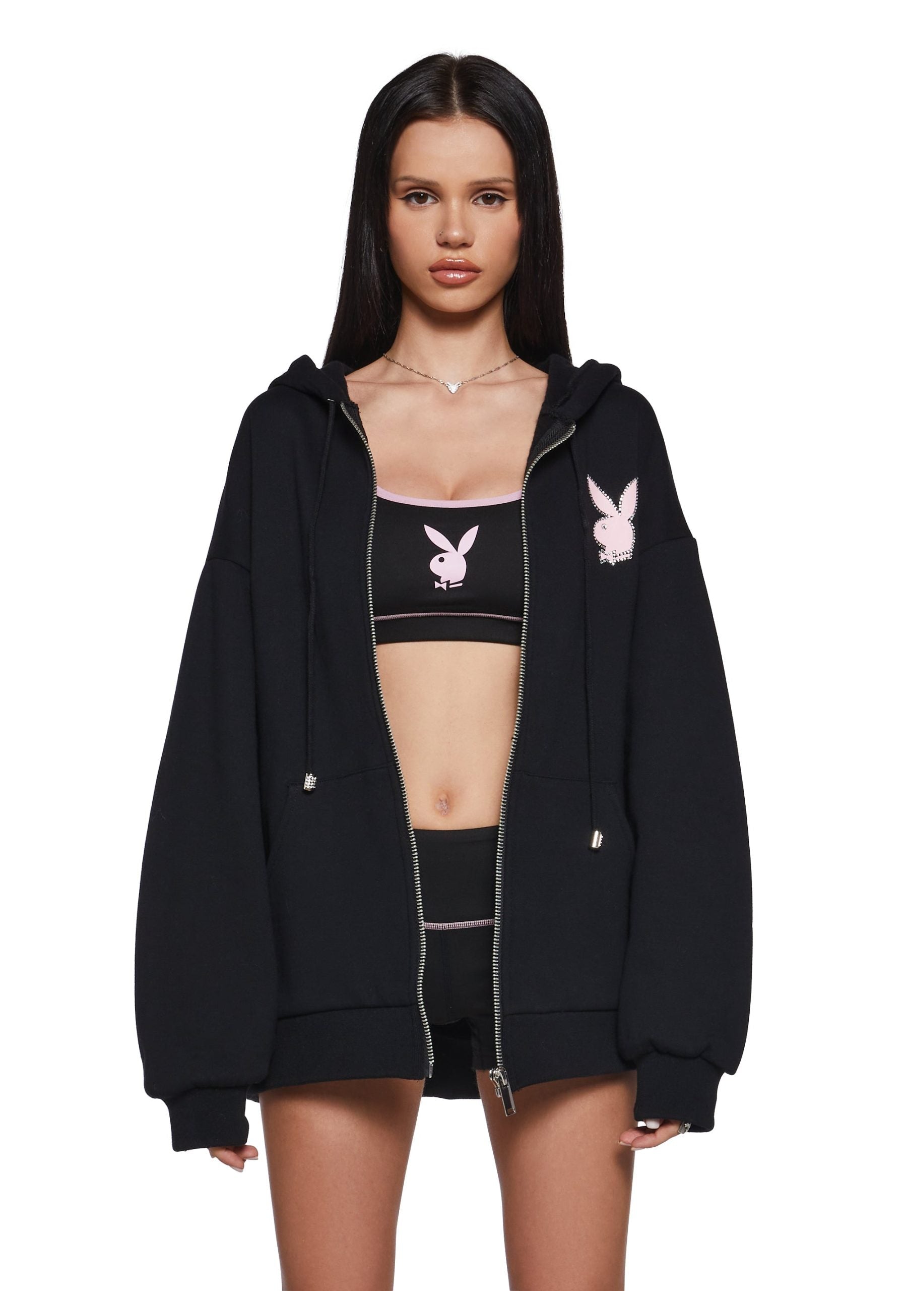 Flirt More Zip-Up Hoodie
