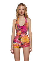 Endless Horizon Shredded Romper – Orange