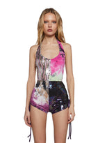 Endless Horizon Shredded Romper – Tie Dye