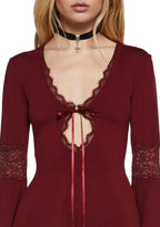 Whispering Wind Romper – Burgundy