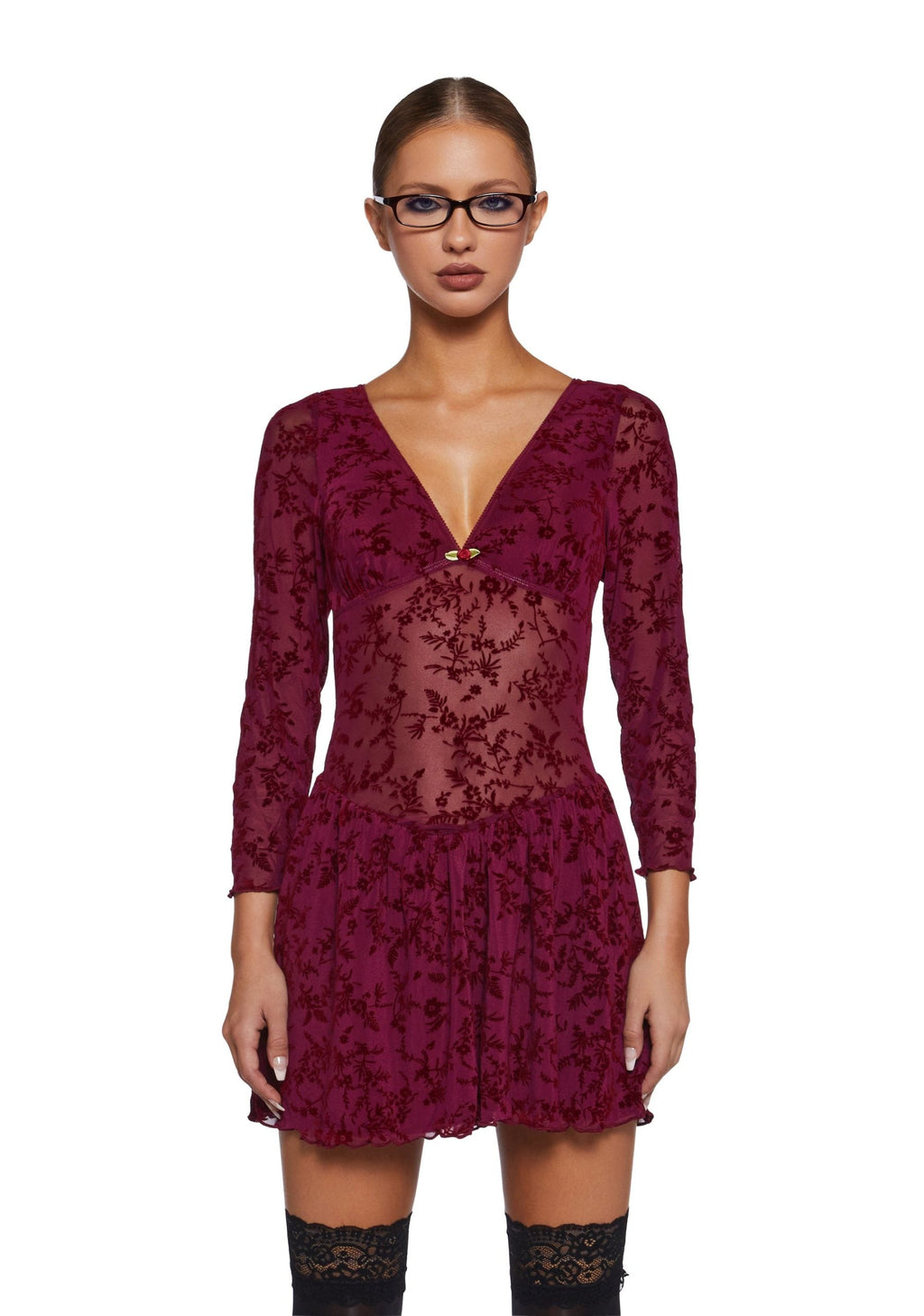 Letters Never Sent Mini Dress – Dark Red