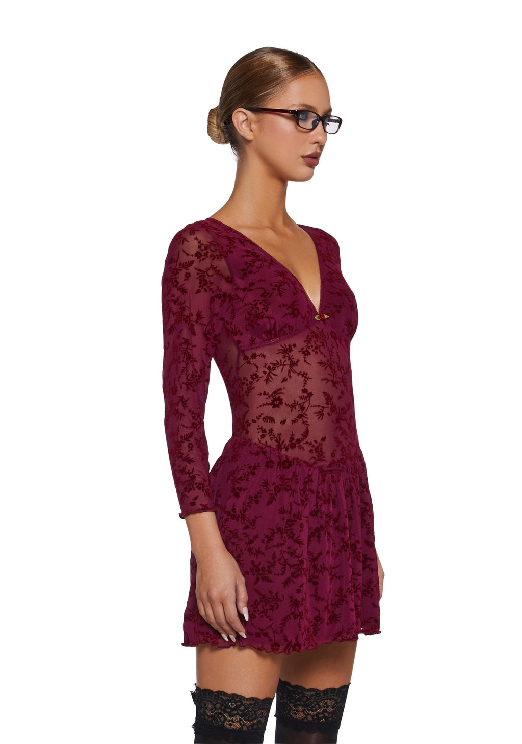 Letters Never Sent Mini Dress – Dark Red