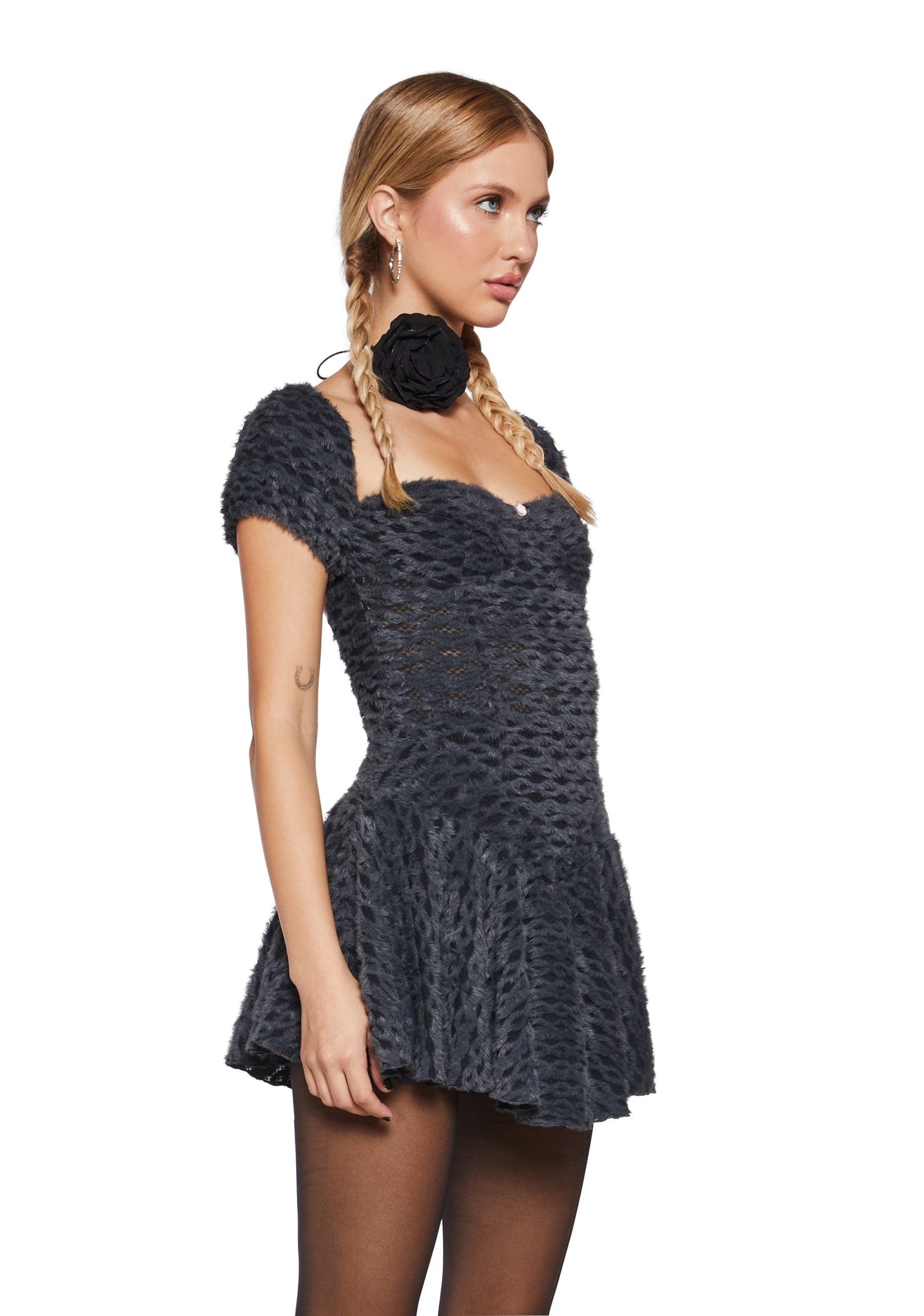 Lodge Party Fuzzy Dress – Gray