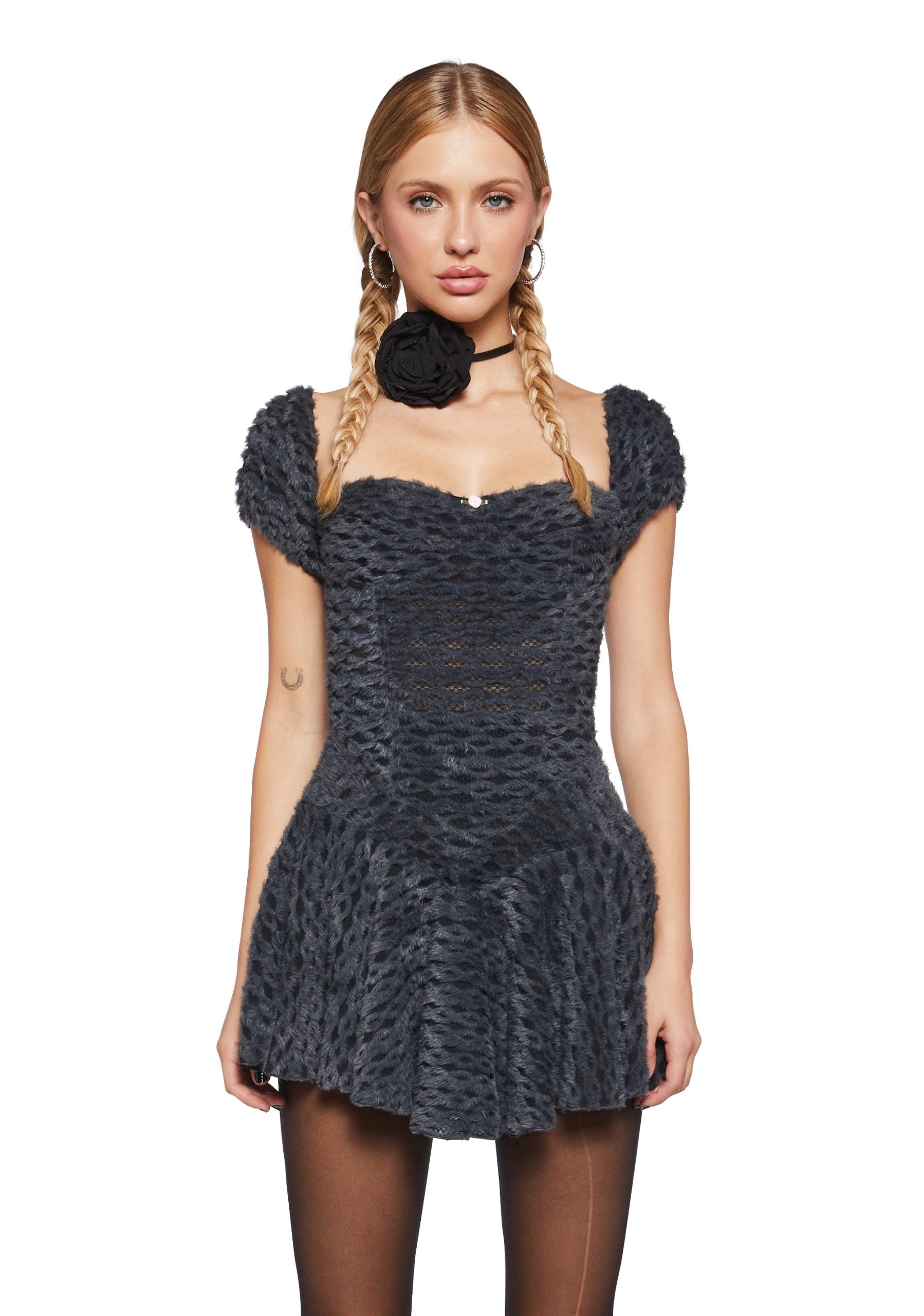 Lodge Party Fuzzy Dress – Gray