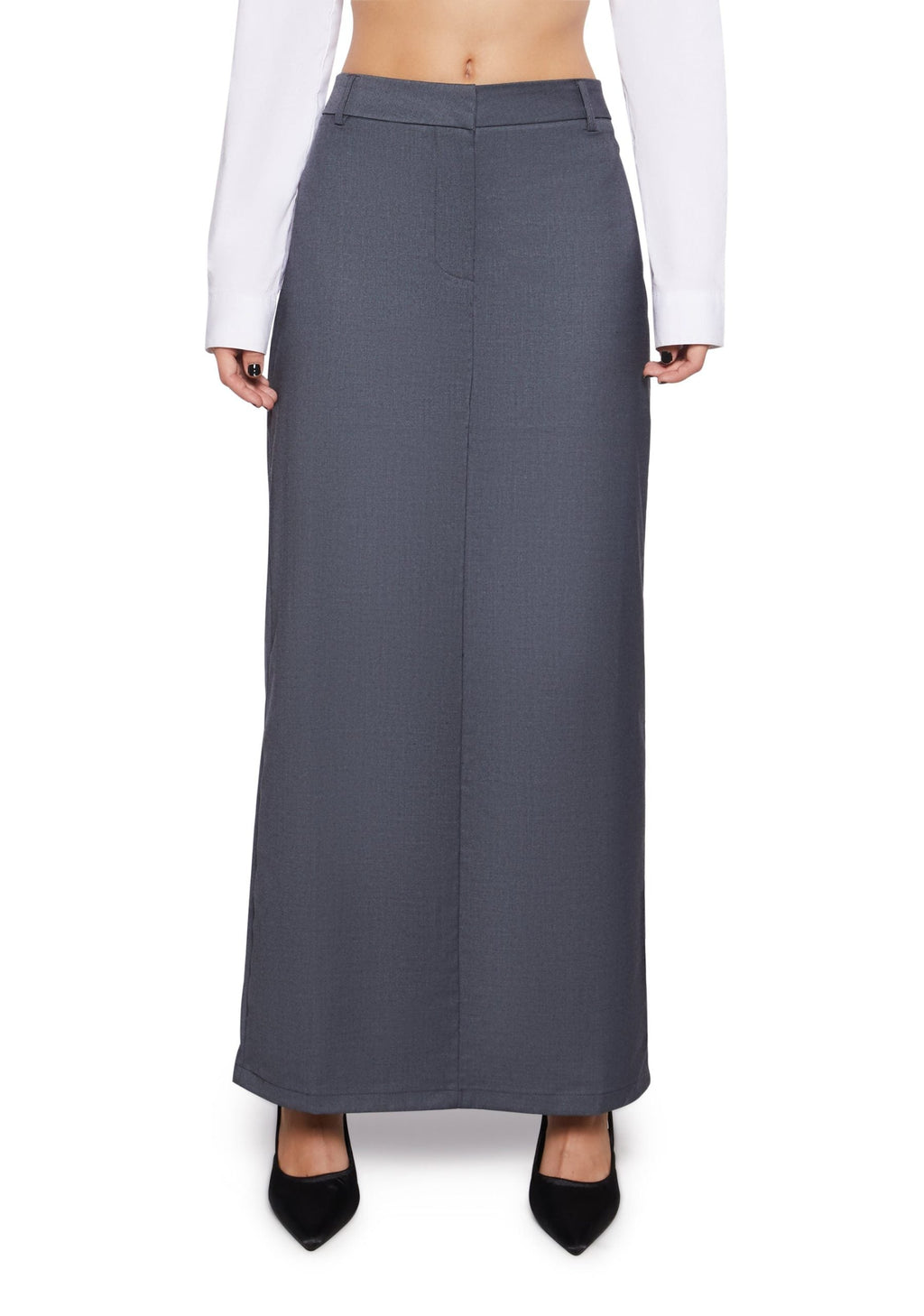 Executive Suite Maxi Skirt – Gray
