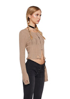 Somewhere Now Distressed Cardigan – Beige