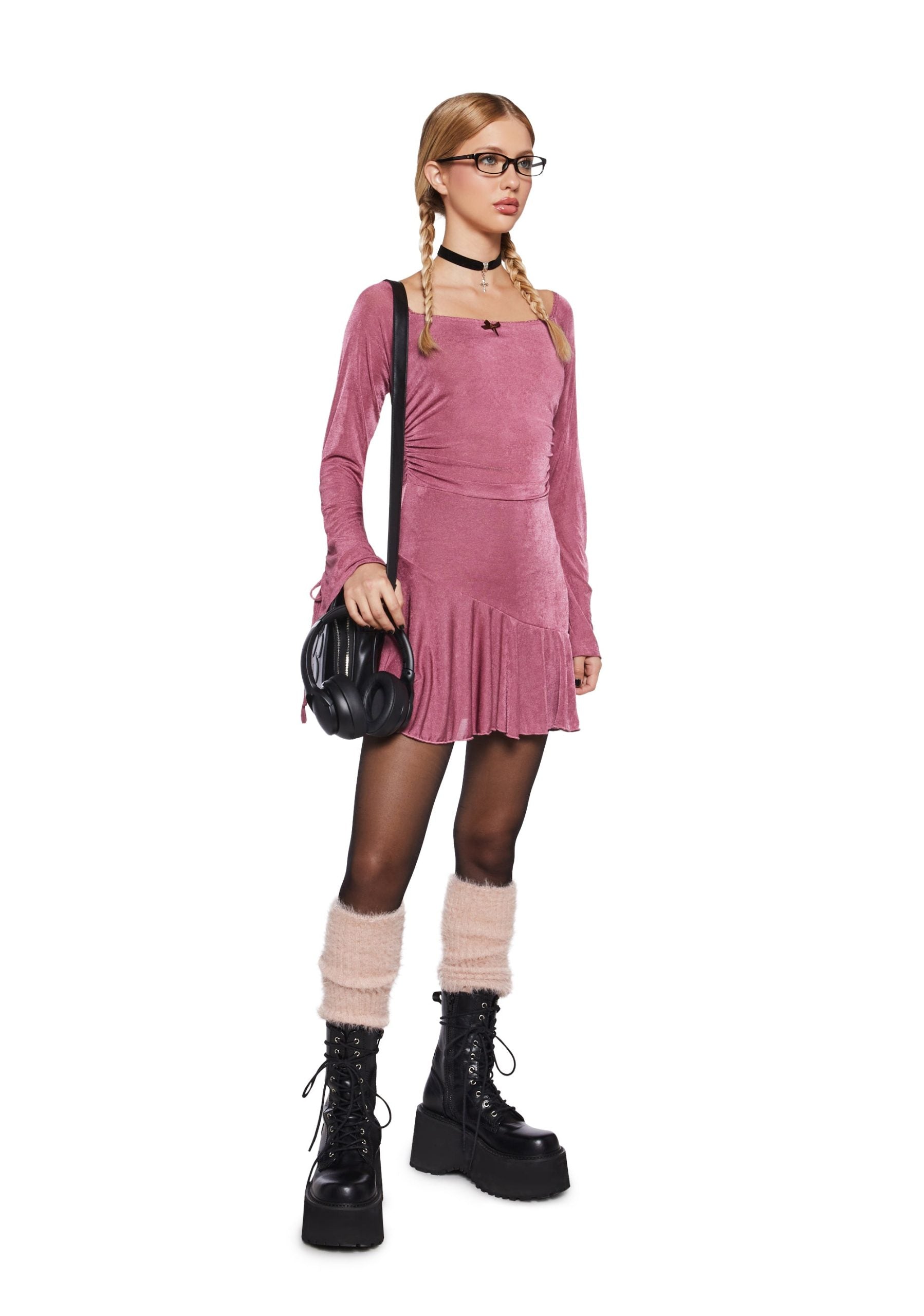 Nonchalant Energy Mini Dress – Pink