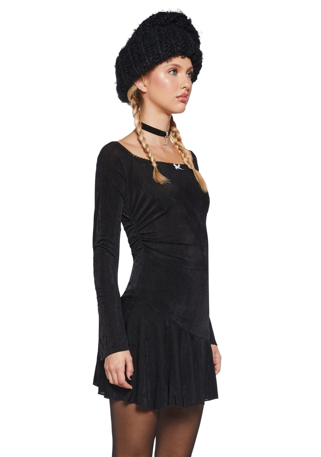 Nonchalant Energy Mini Dress – Black