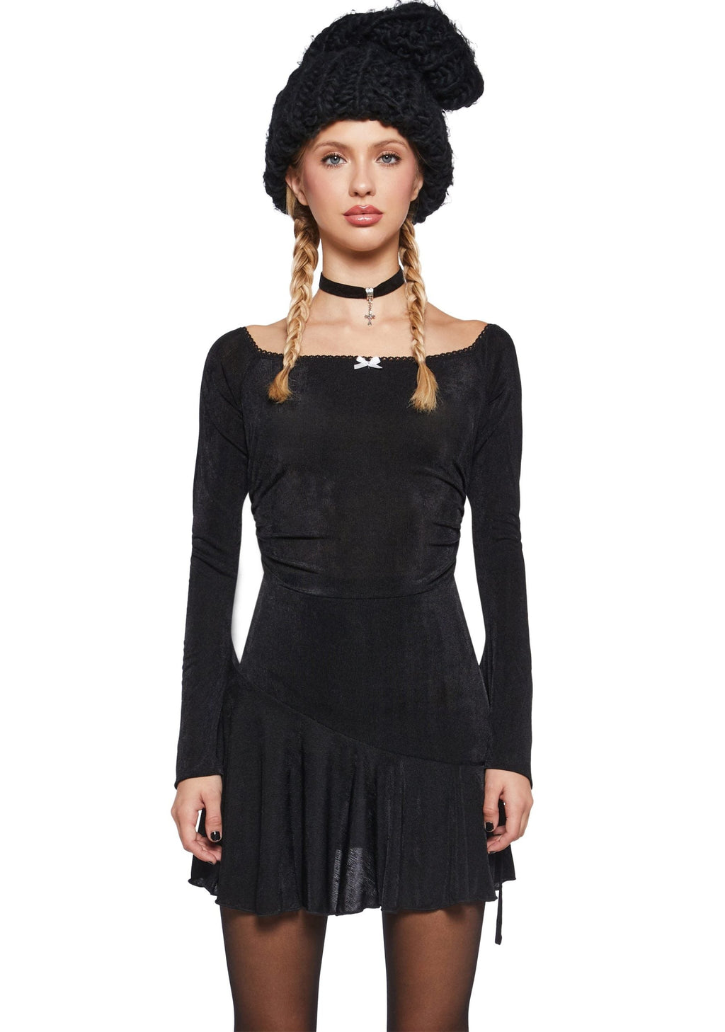 Nonchalant Energy Mini Dress – Black