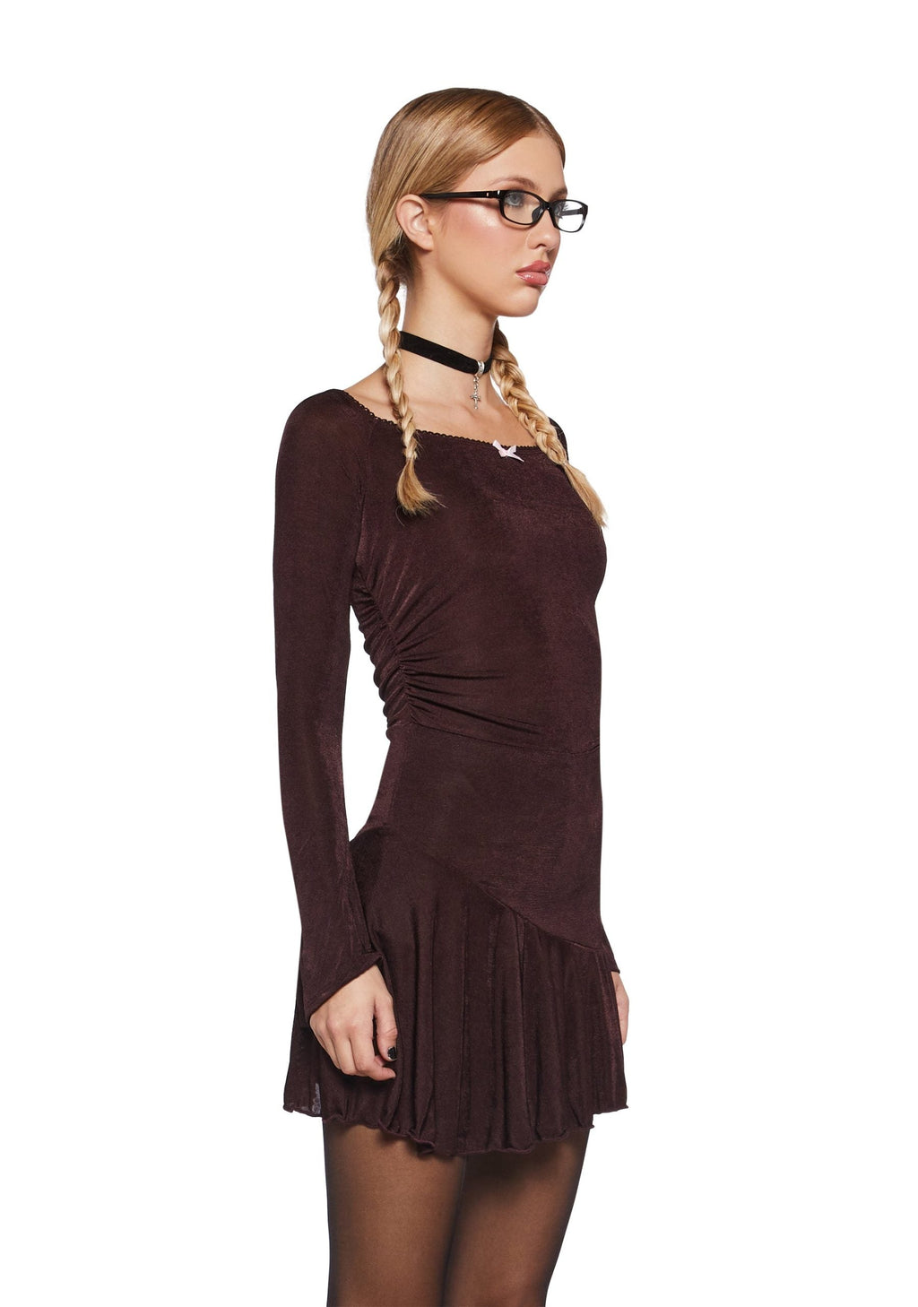 Nonchalant Energy Mini Dress – Brown