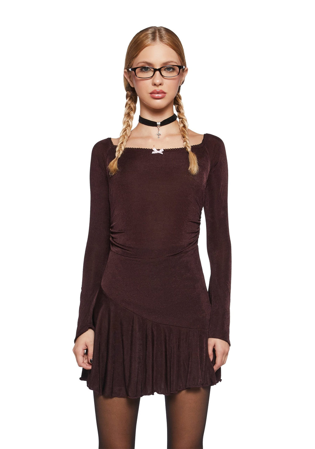Nonchalant Energy Mini Dress – Brown