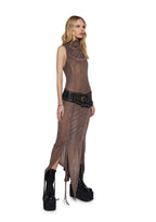 Tempo Ruched Harness Dress – Brown