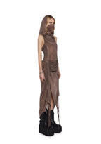 Tempo Ruched Harness Dress – Brown