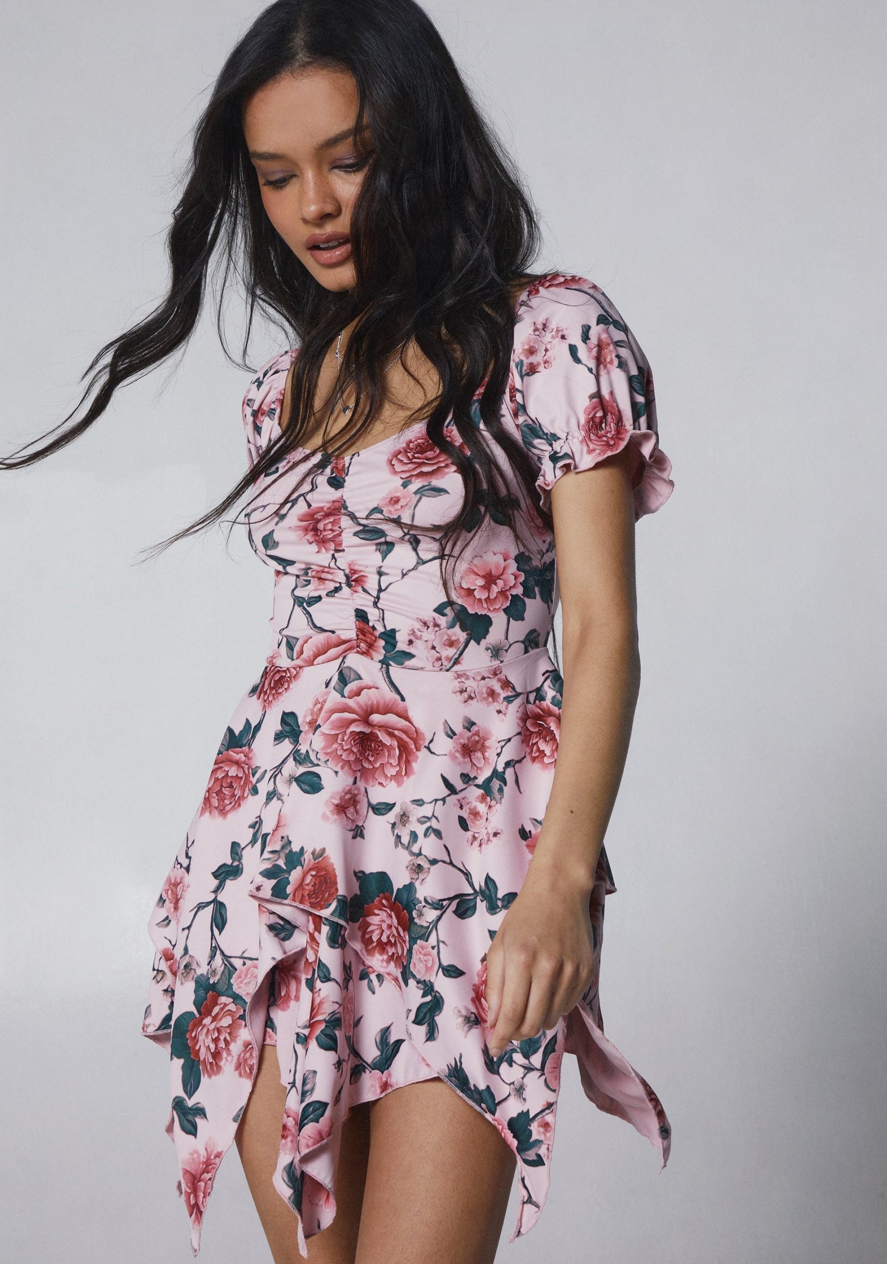 Chasin’ Rainbows Mini Dress – Pink Floral
