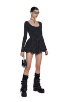 Mixed Music Fit N’ Flare Dress – Black