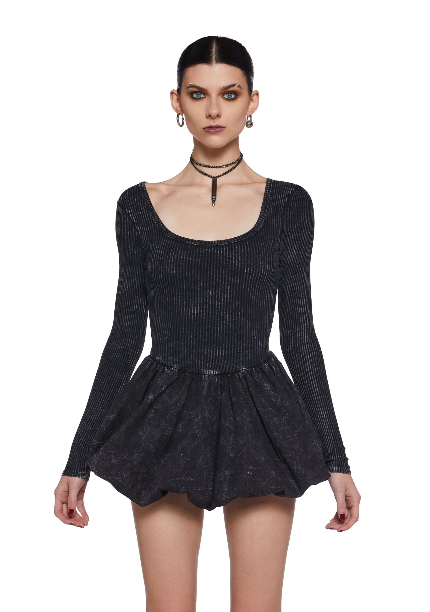 Mixed Music Fit N’ Flare Dress – Black