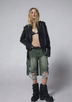 Chord Shredded Cargo Shorts