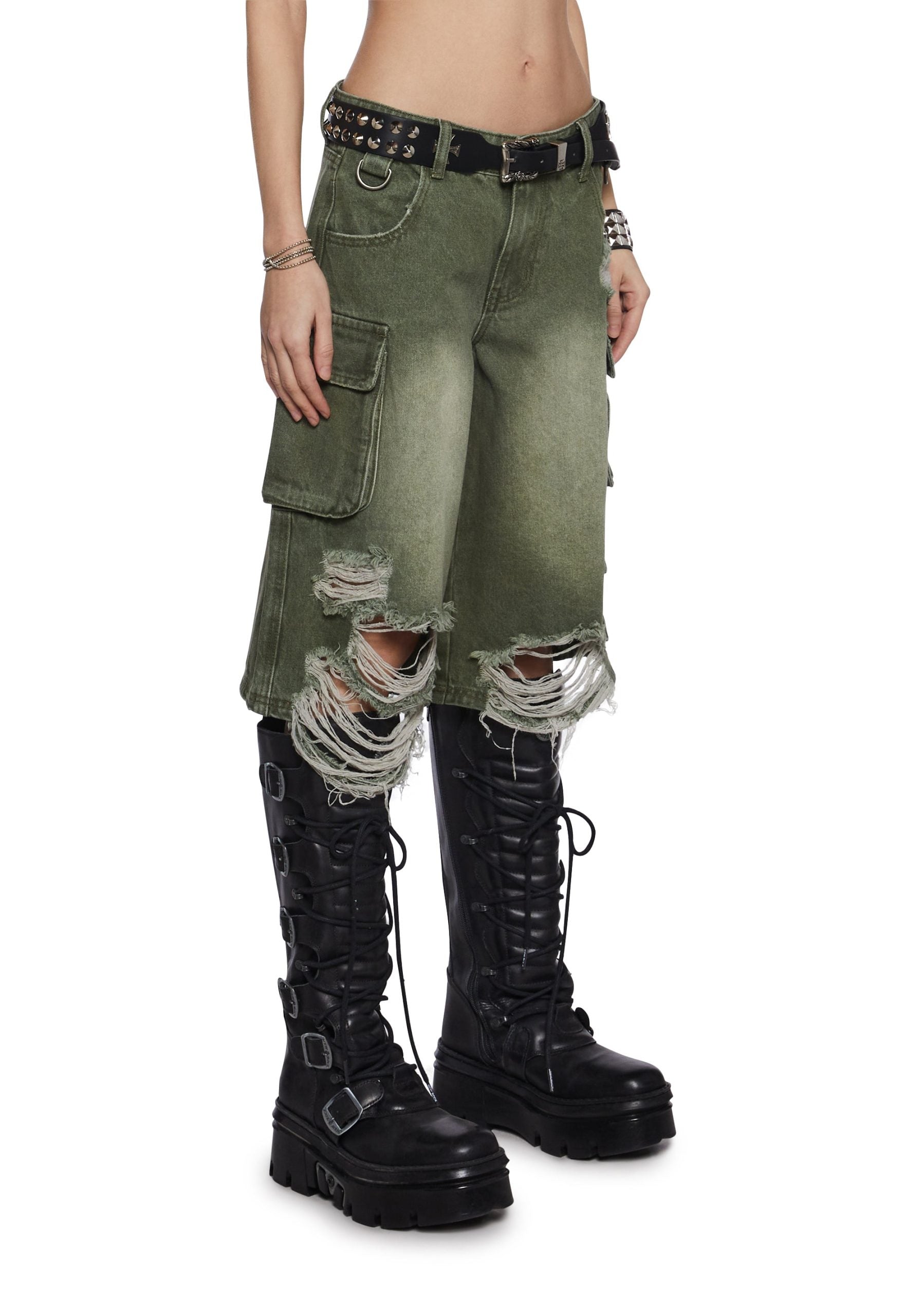 Chord Shredded Cargo Shorts