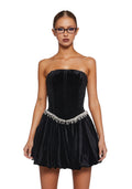 Tinsel Event Velvet Dress – Black
