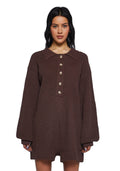 Cozy Weekends Knit Romper – Brown