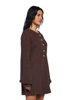 Cozy Weekends Knit Romper – Brown