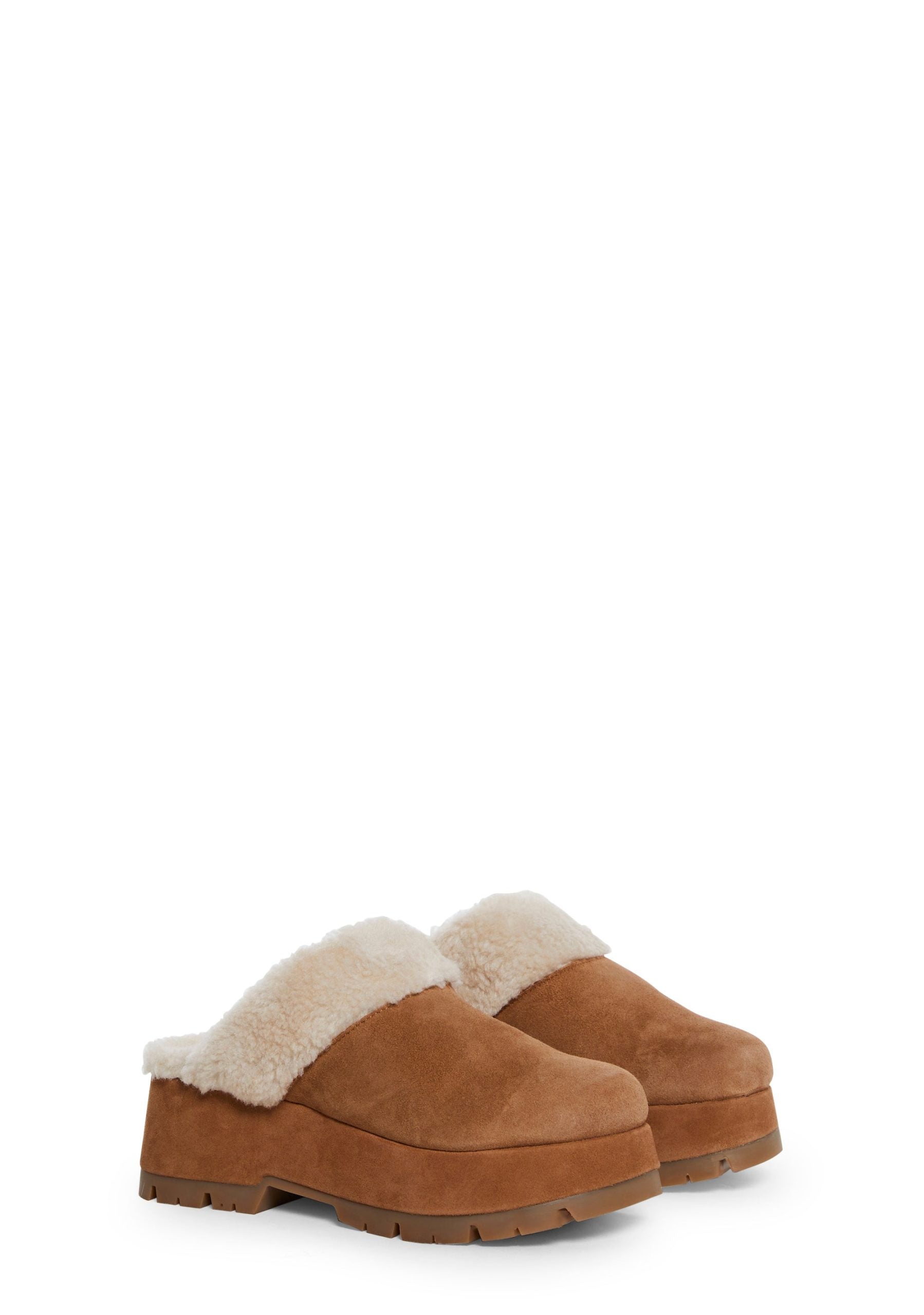 Juney Chestnut Faux Suede Slides