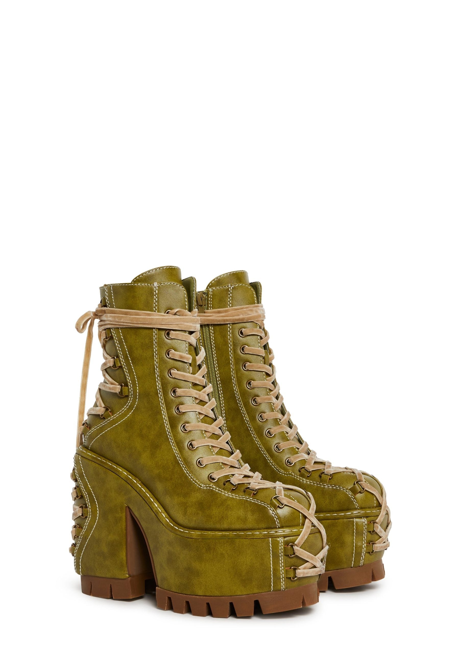 Woodland Lucid Dream Corset Boots – Green