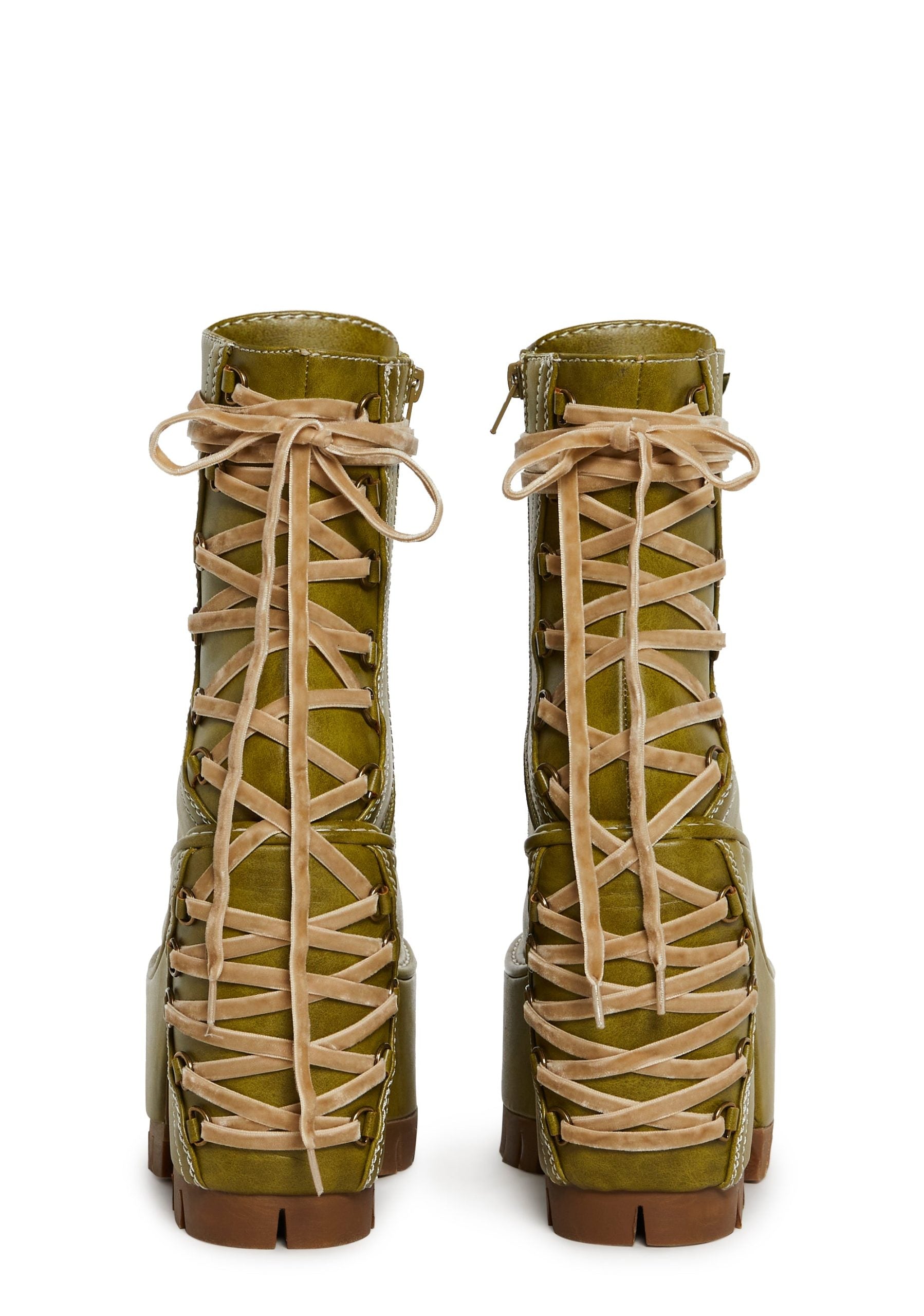 Woodland Lucid Dream Corset Boots – Green