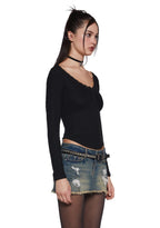 Text Me Long Sleeve Top – Black