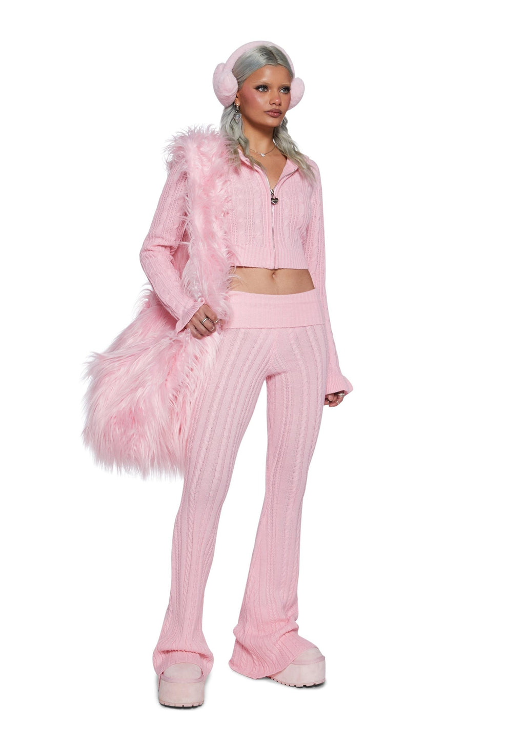 Deep Thoughts Flare Pants – Pink