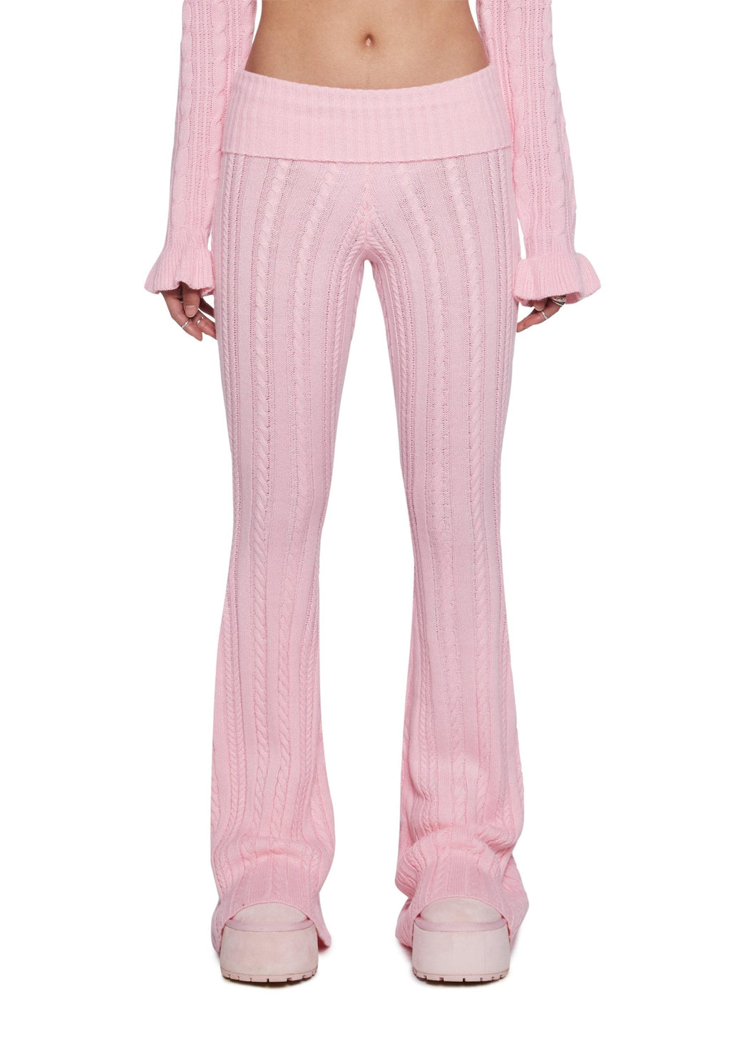 Deep Thoughts Flare Pants – Pink