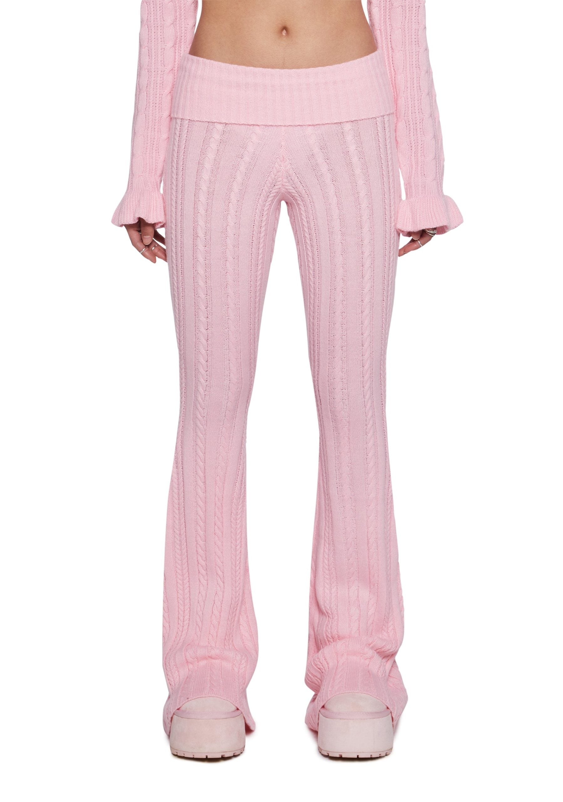 Deep Thoughts Flare Pants – Pink