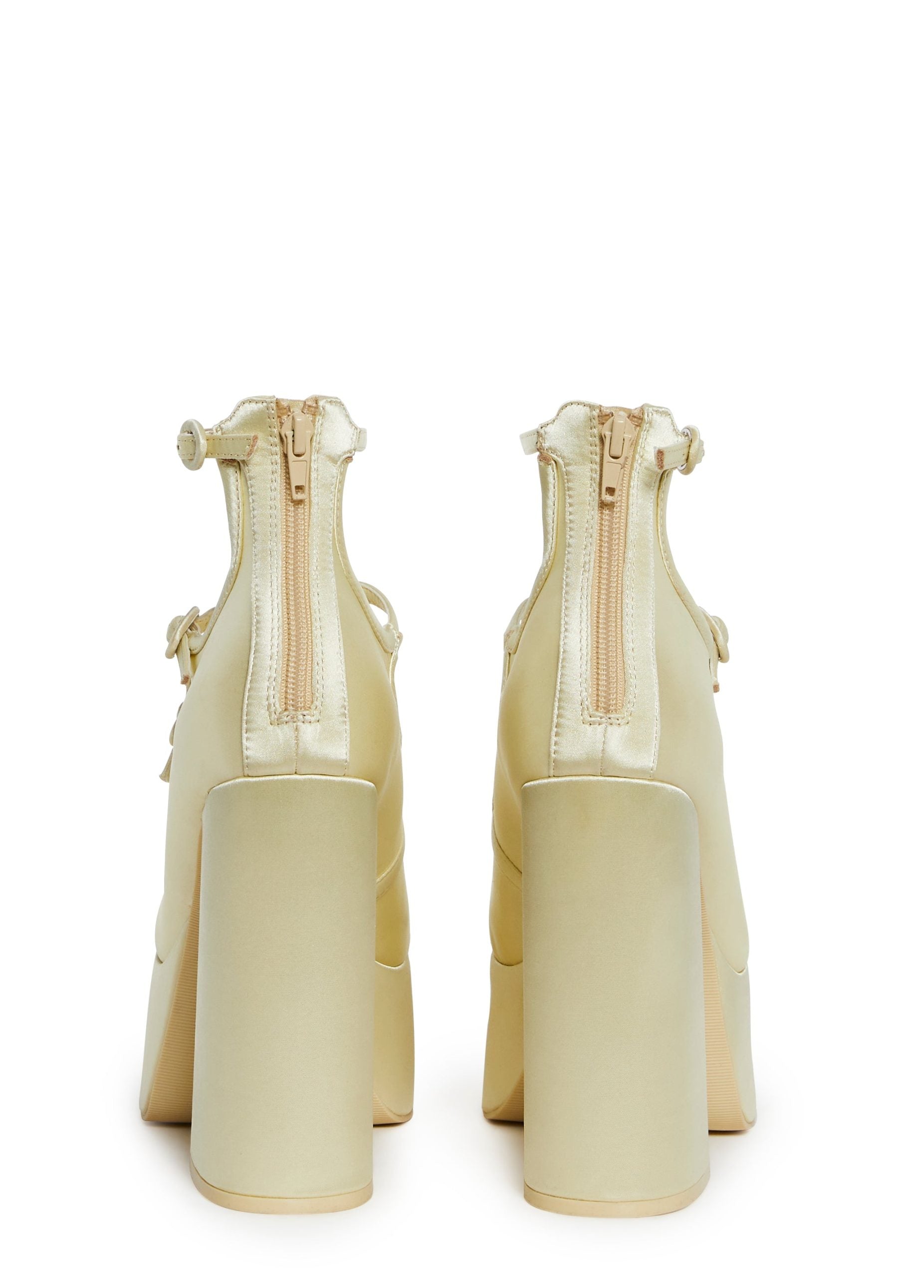 Smiling Melody Platform Heels – Yellow