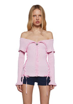 Love’s A Game Knit Cardigan-Pink