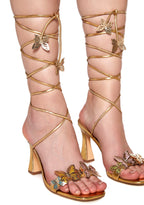 On Golden Wings Wrap Heels