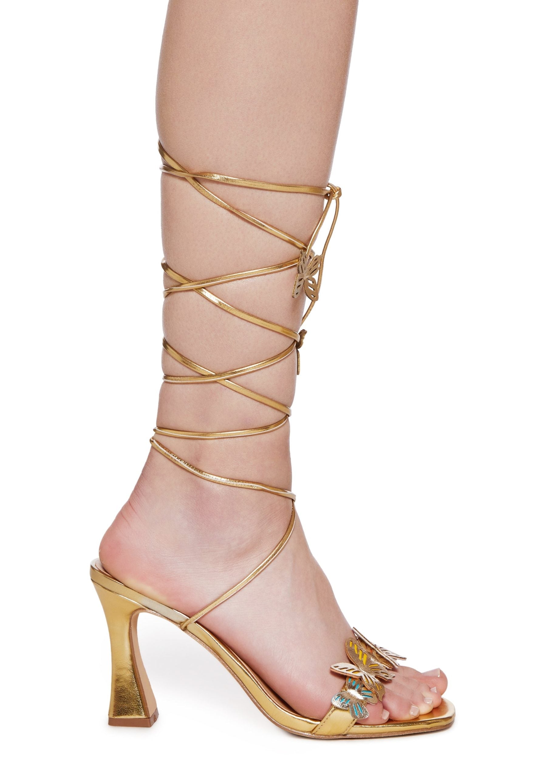 On Golden Wings Wrap Heels