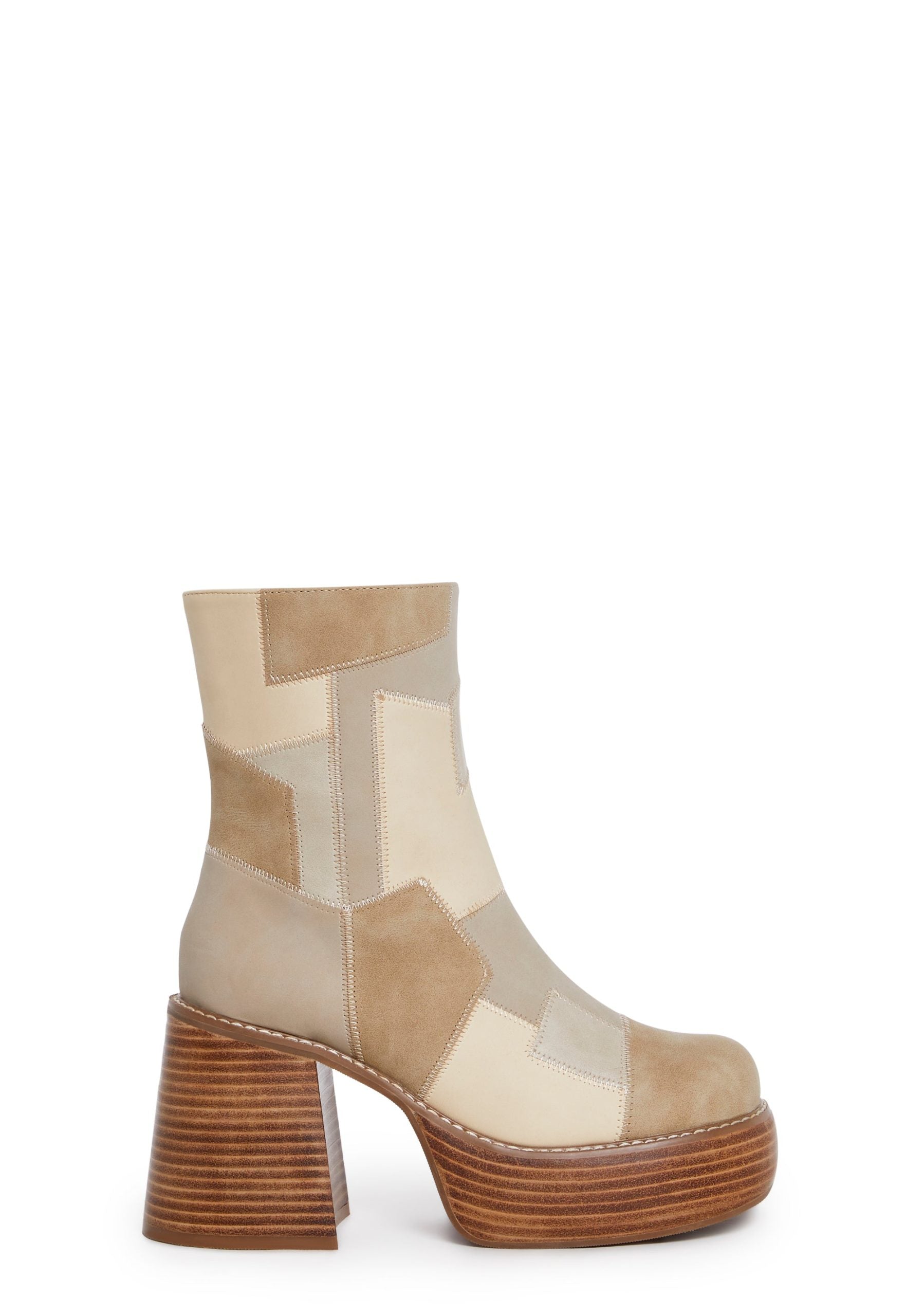 Winding Roads Ankle Boots – Beige