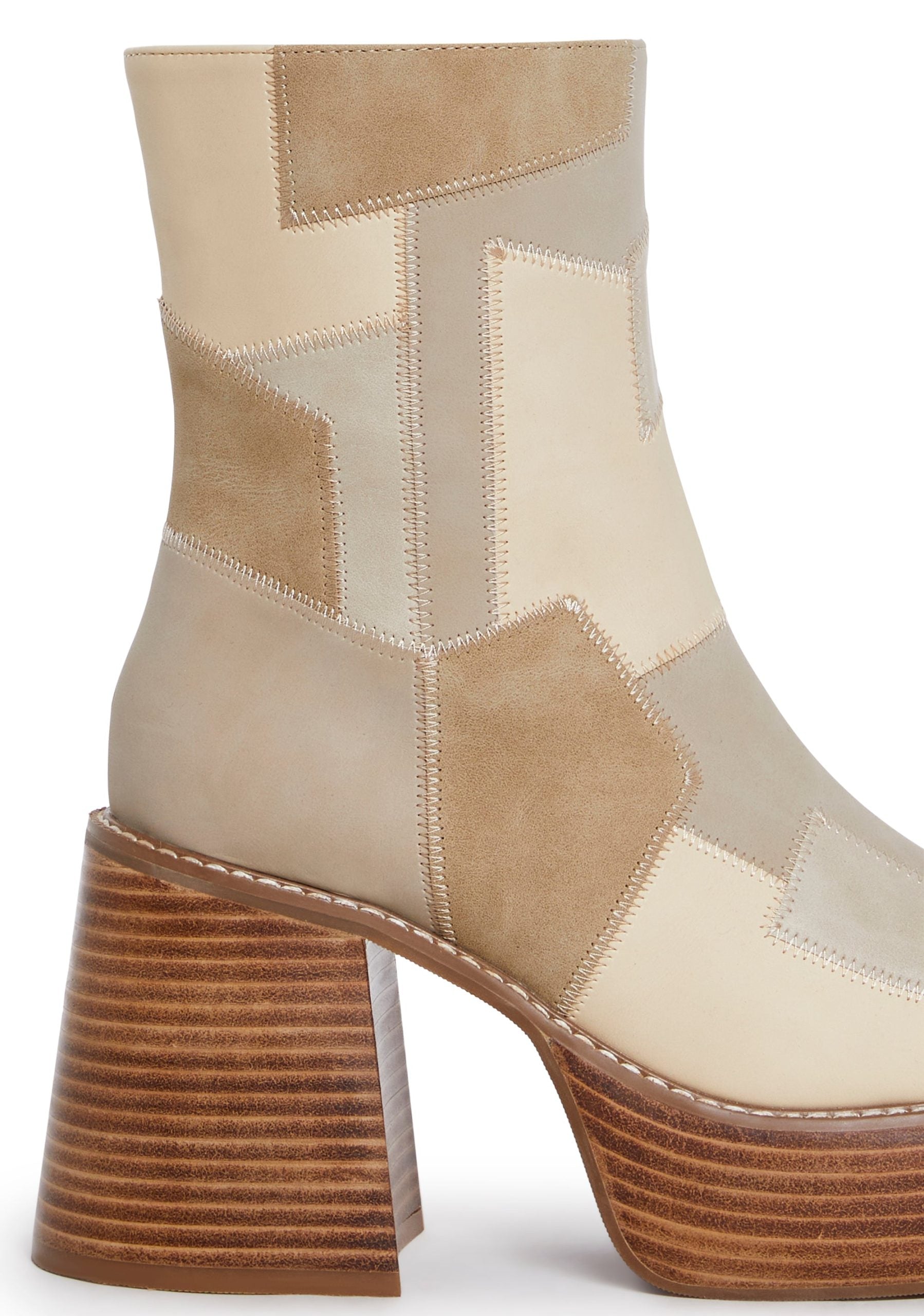 Winding Roads Ankle Boots – Beige