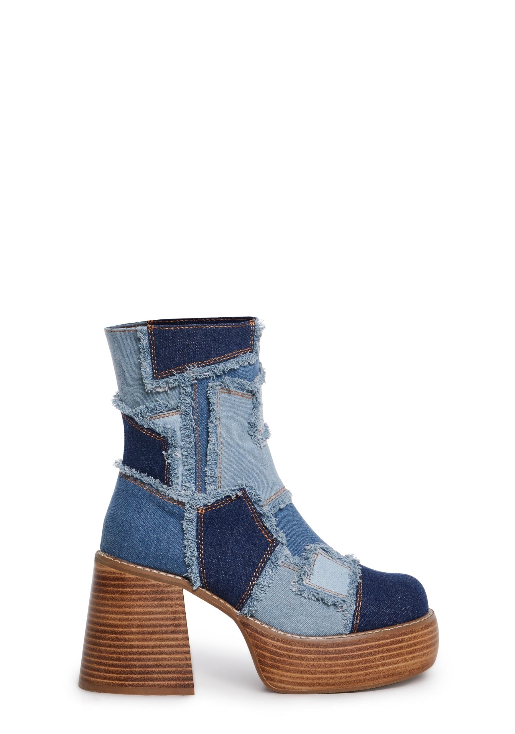 Winding Roads Ankle Boots – Denim