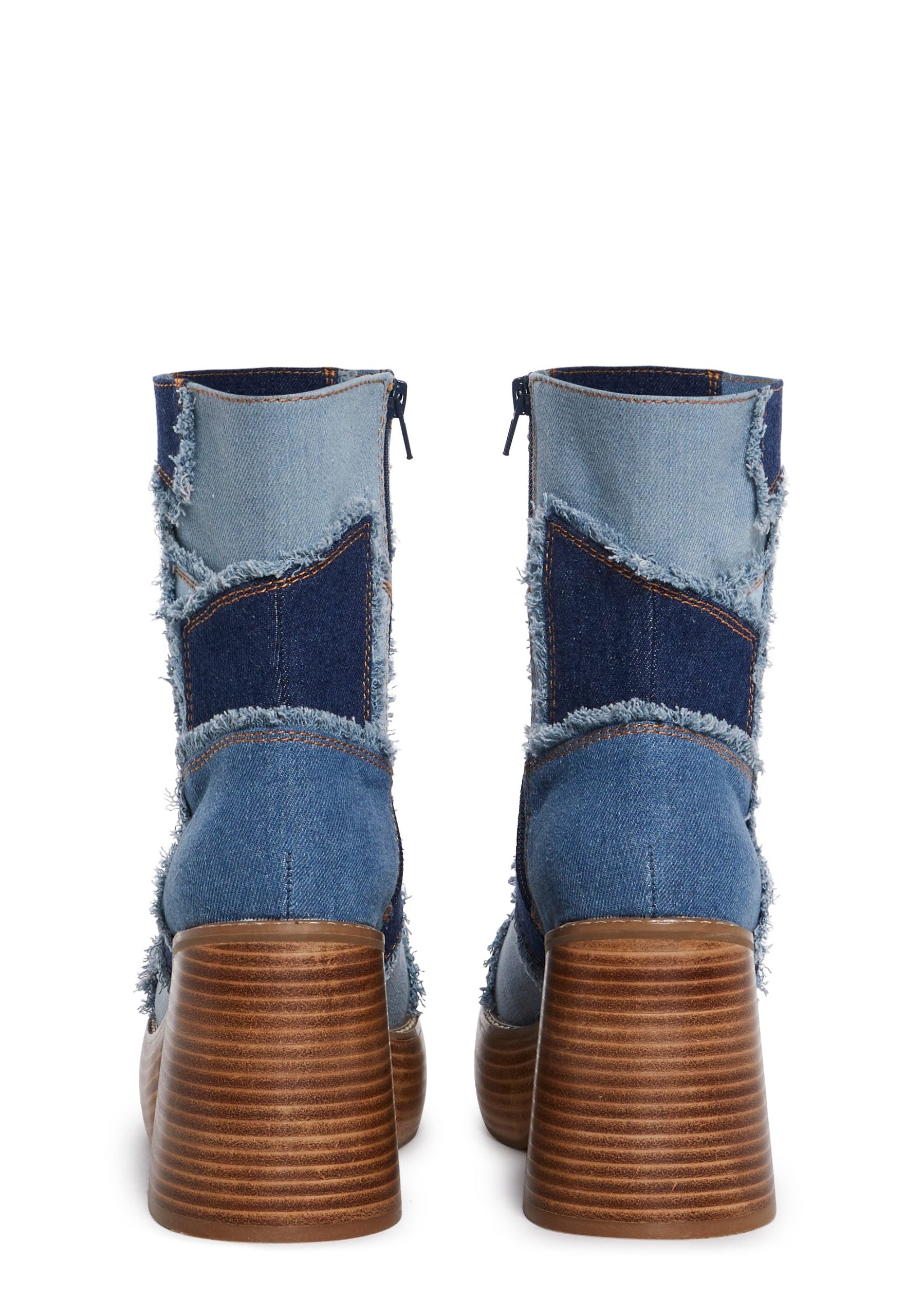 Winding Roads Ankle Boots – Denim