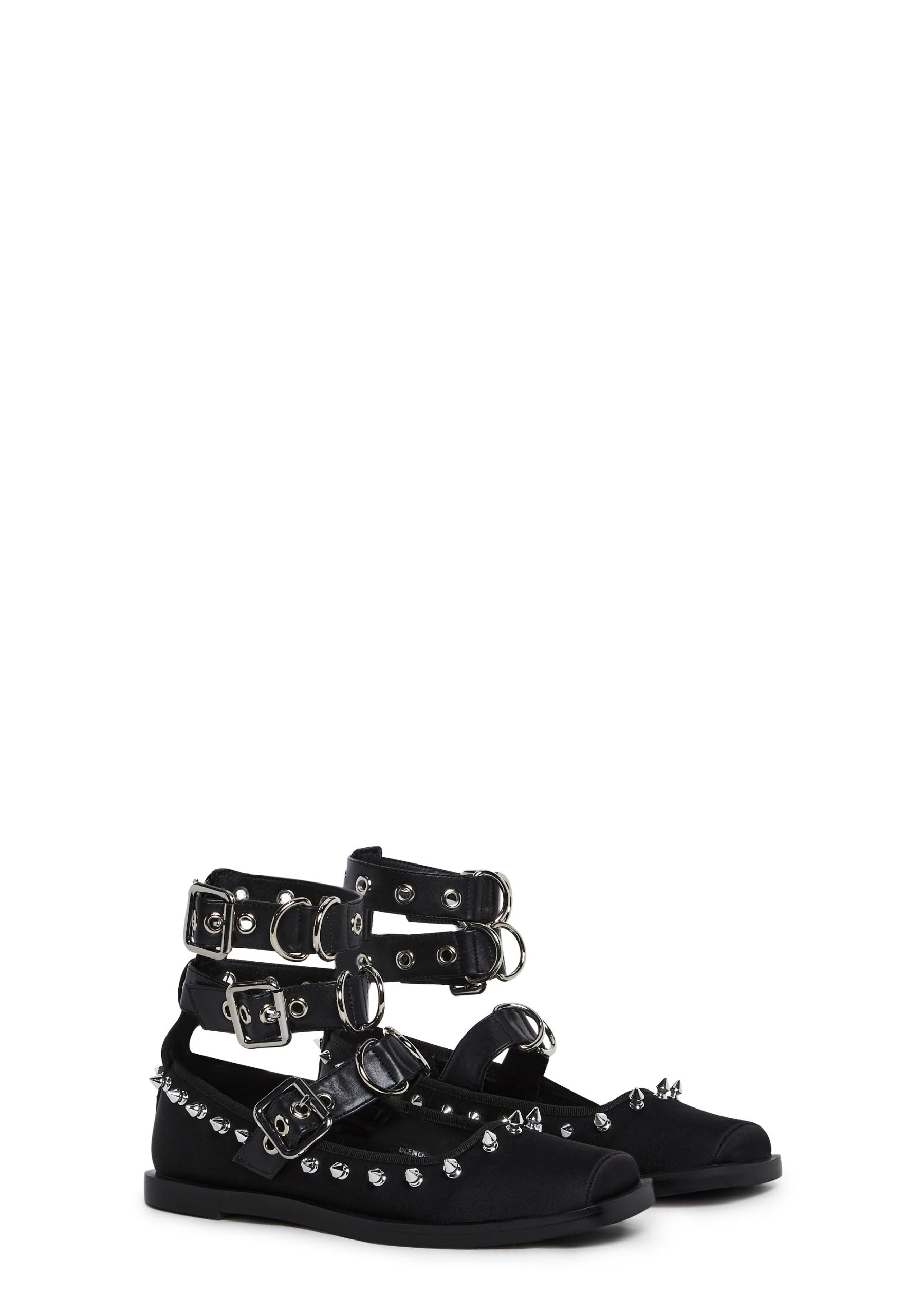 Killer Ballerina Ballet Flats – Black