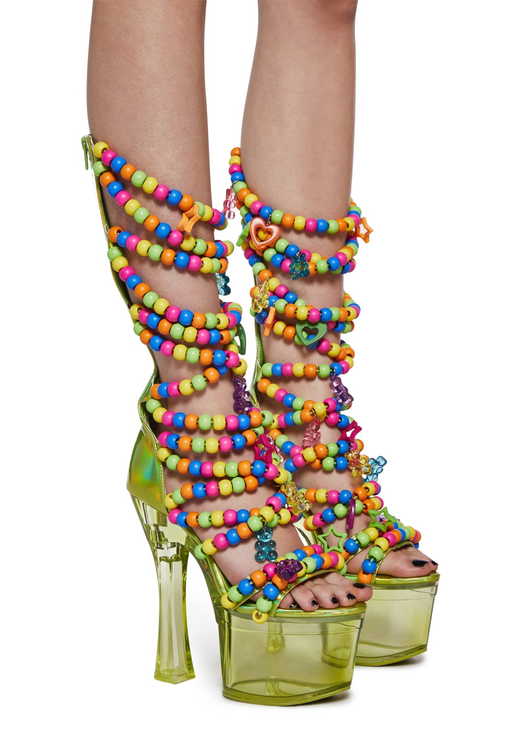 Sugar Addict Platform Heels – Green
