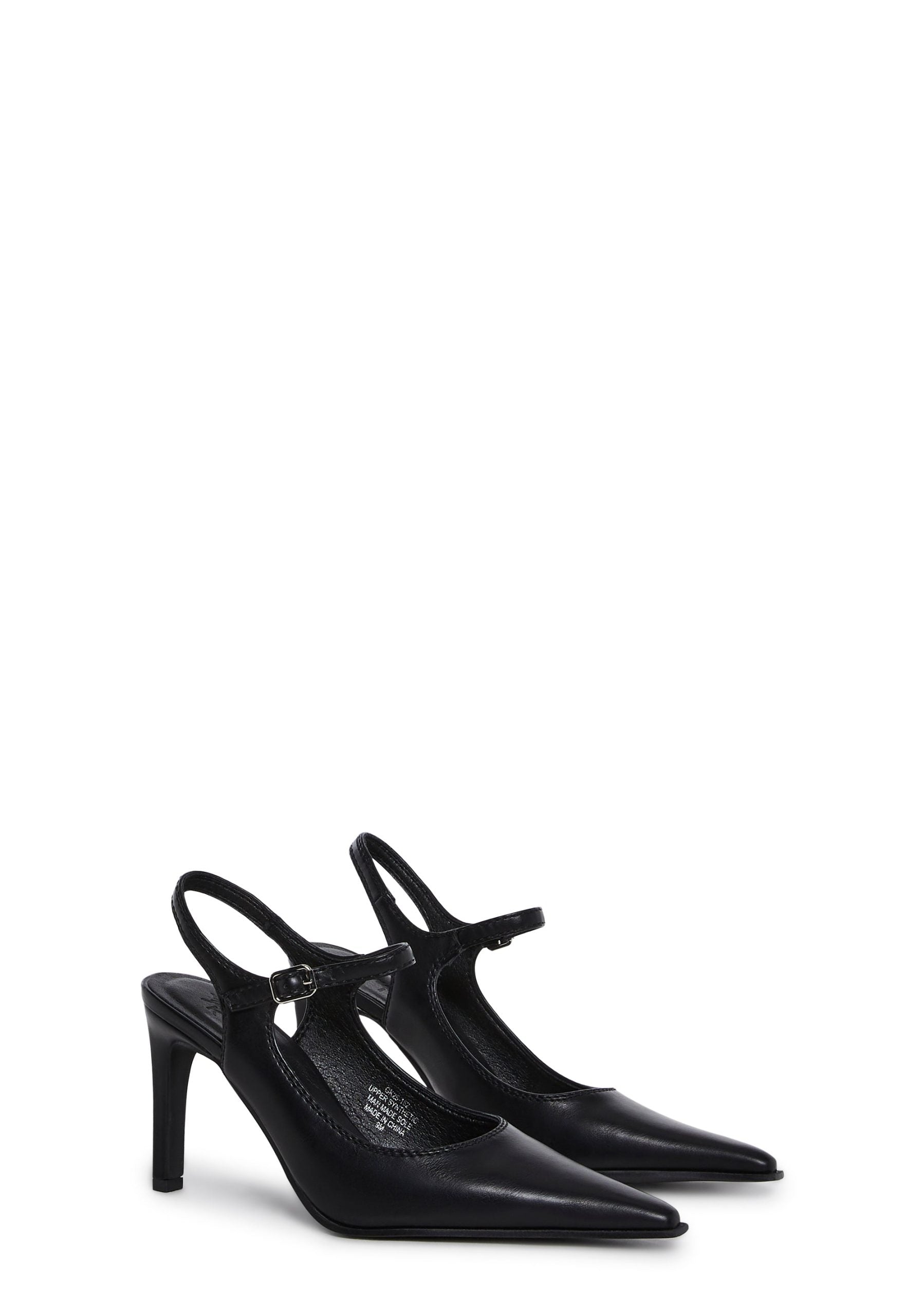 Preppy At Heart Pointed Toe Heels – Black
