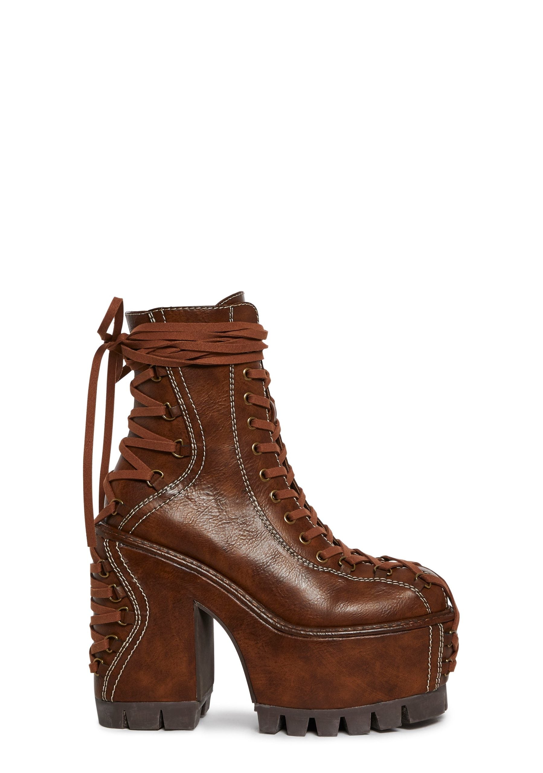 Woodland Lucid Dream Corset Boots – Brown
