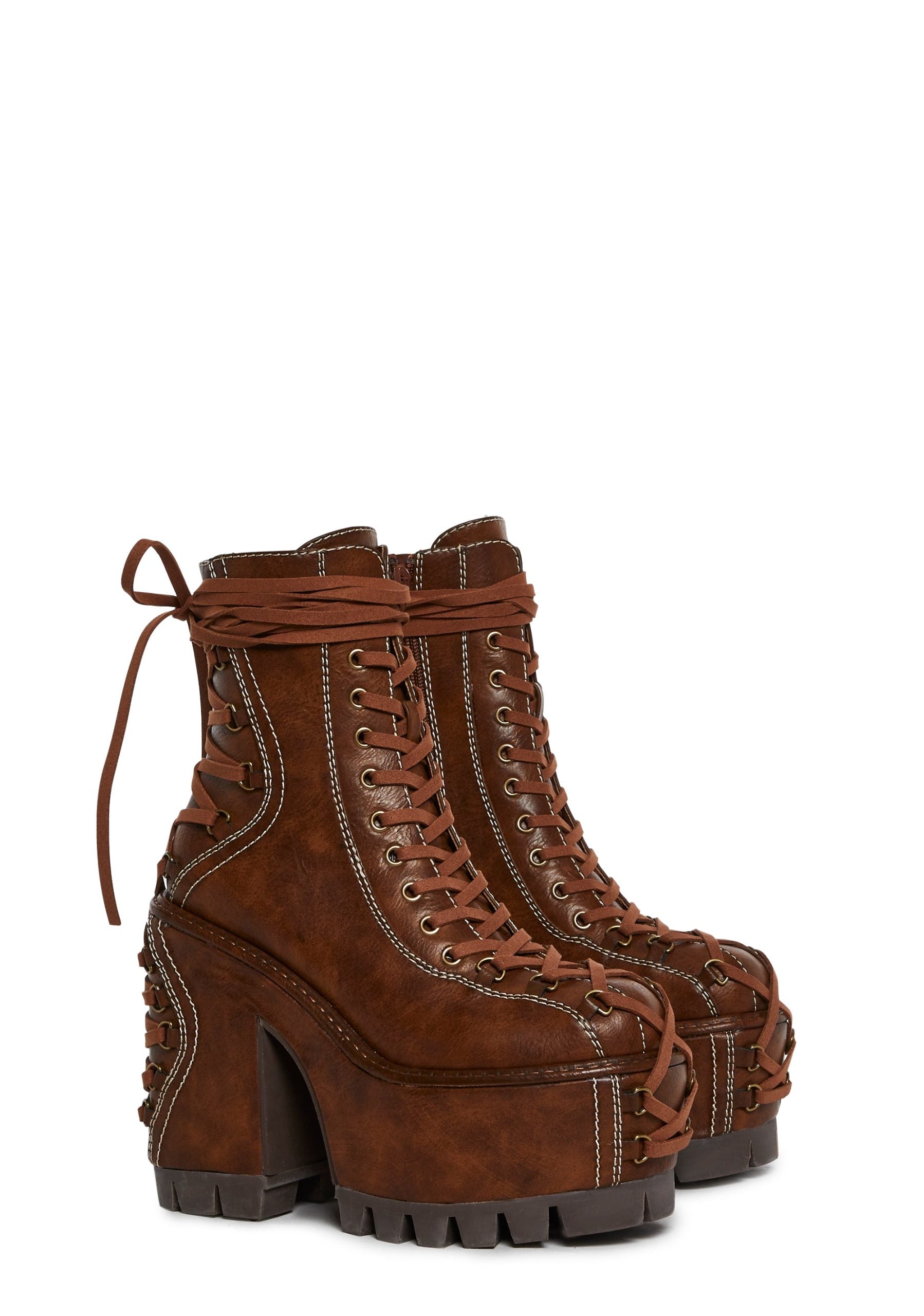 Woodland Lucid Dream Corset Boots – Brown