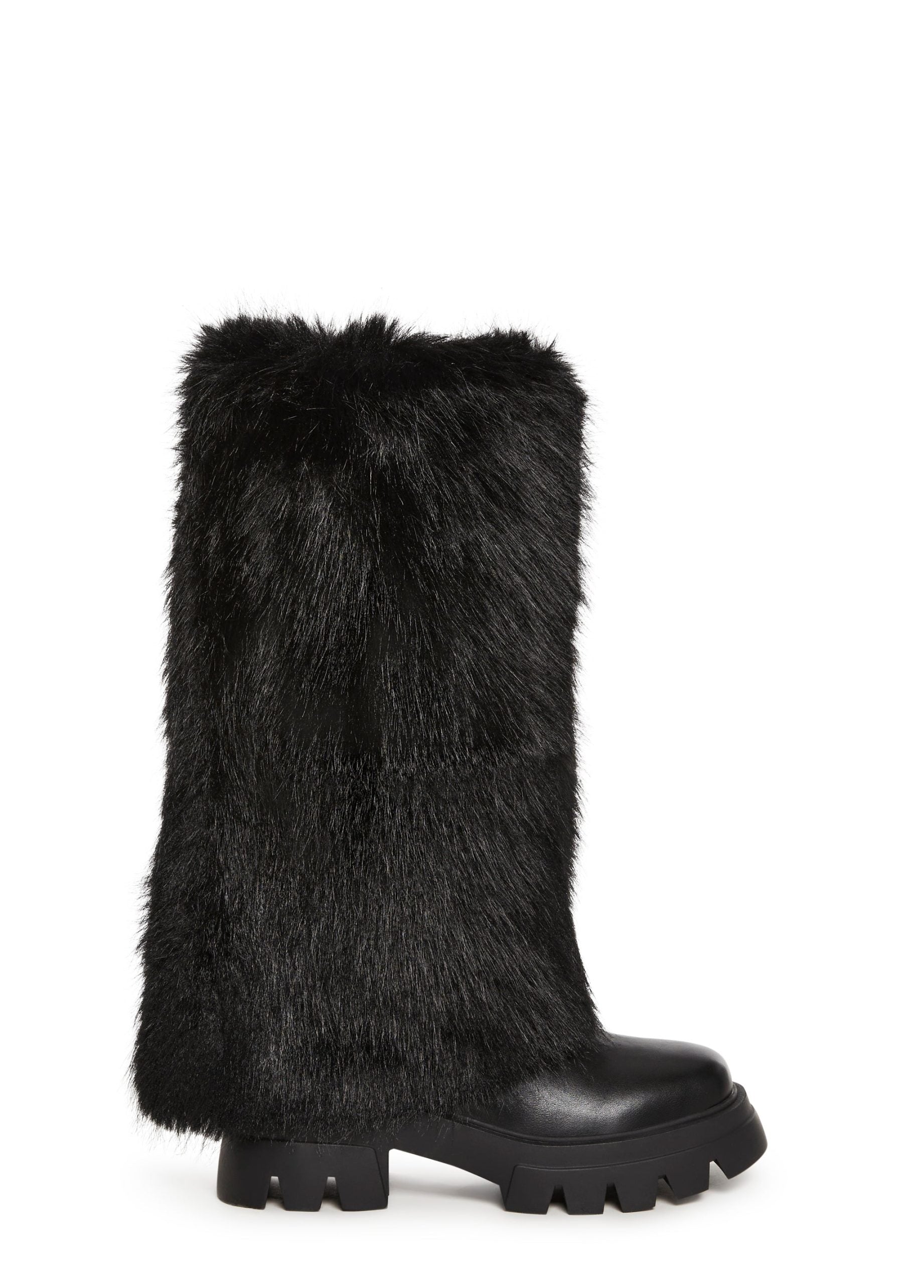 Ahsoka Foldover Flat Boots – Black