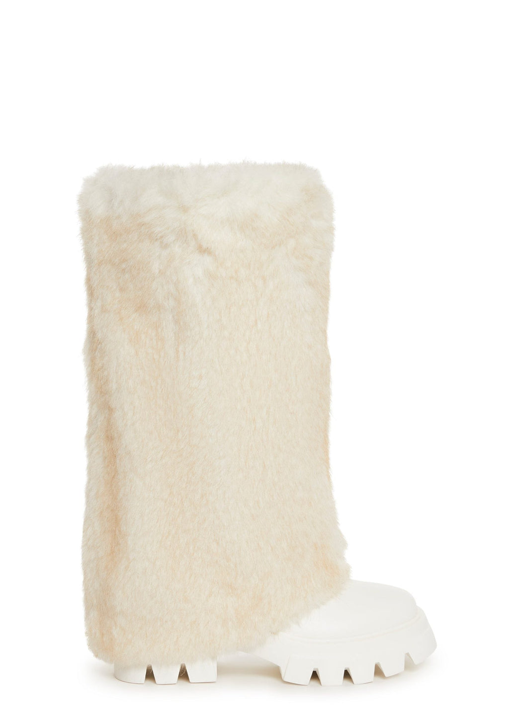 Ahsoka Foldover Flat Boots – White